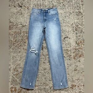 Altar'd State Light Blue Distressed Straight Leg Jeans